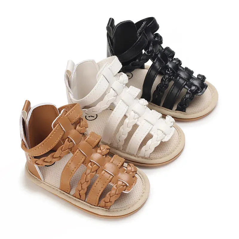 Anti-Slip Breathable Ruffle Leather First Walkers Sandals