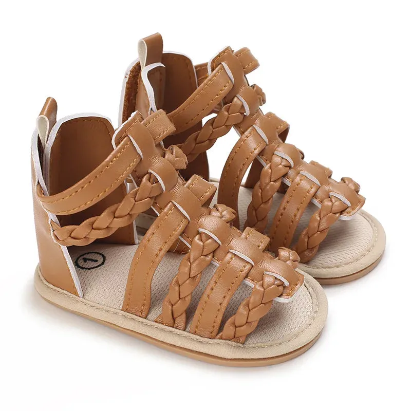 Anti-Slip Breathable Ruffle Leather First Walkers Sandals