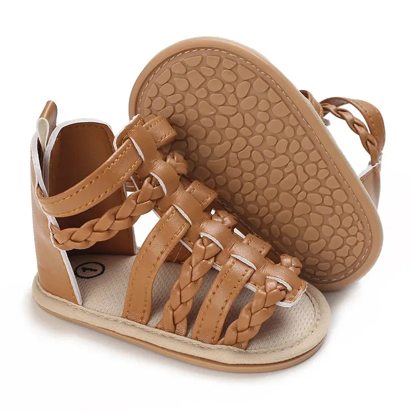 Anti-Slip Breathable Ruffle Leather First Walkers Sandals