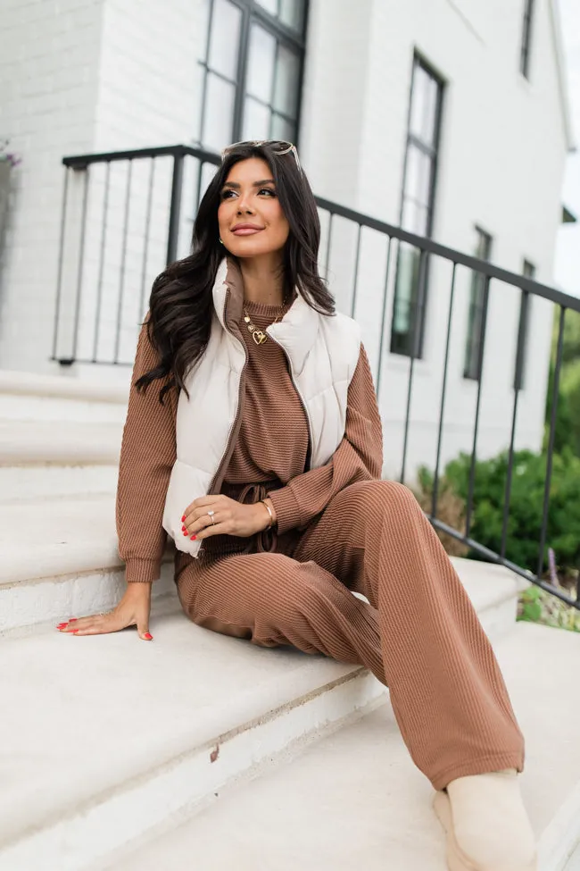 Any Occasion Mocha Ribbed Knit Set FINAL SALE