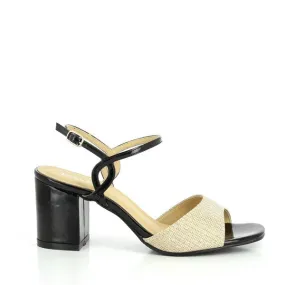 Dalessi Distinct Black & Gold Slingback Sandals