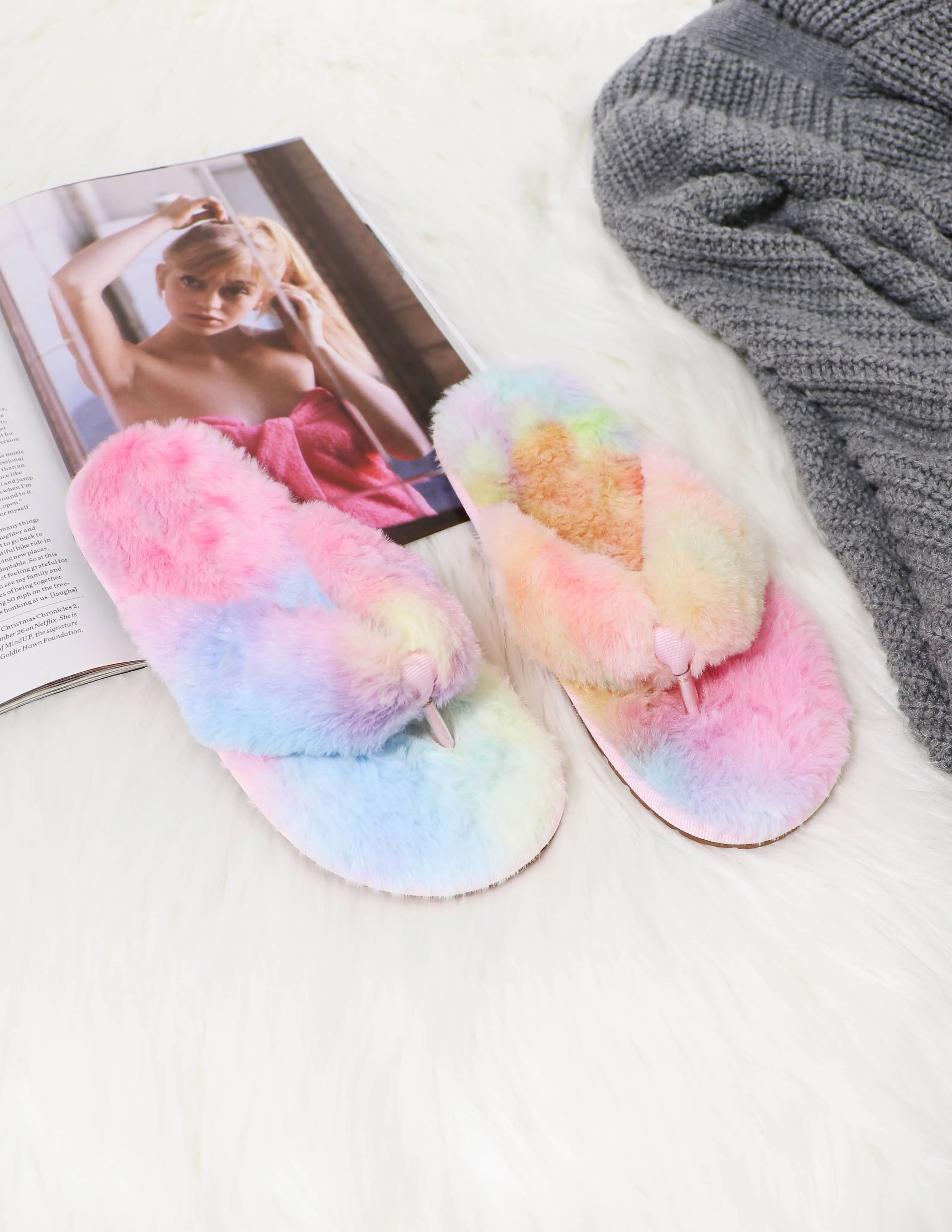 FUR-GET ME NOT SLIPPER - Rainbow