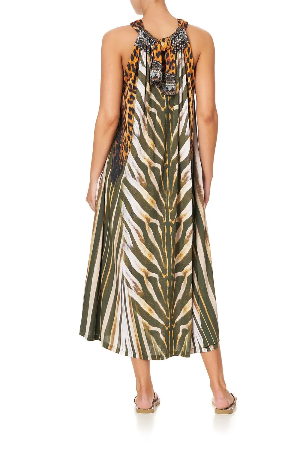 JERSEY DRAWSTRING DRESS NINE LIVES