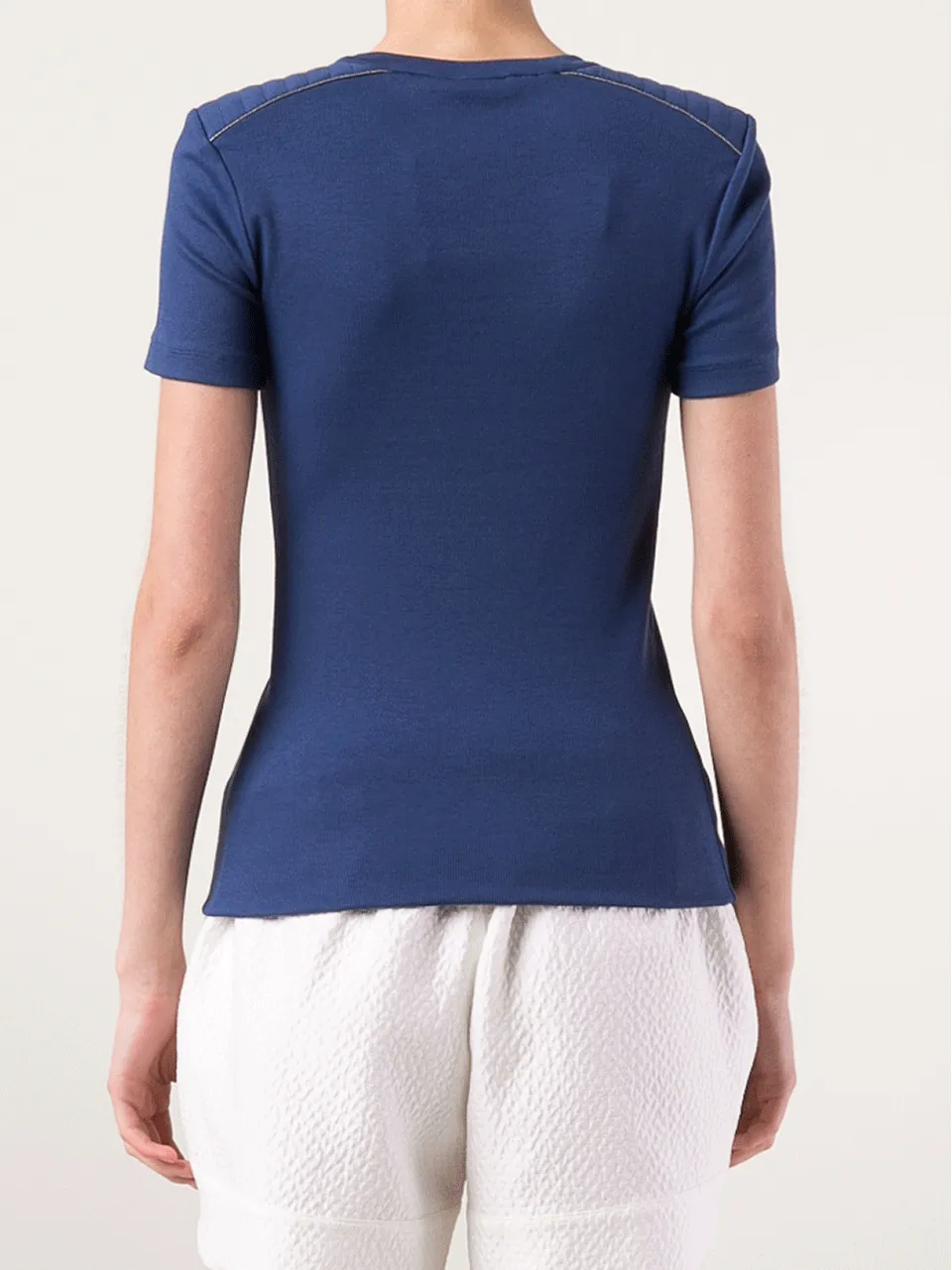 Short Sleeve Biker Detailed Rib Tee