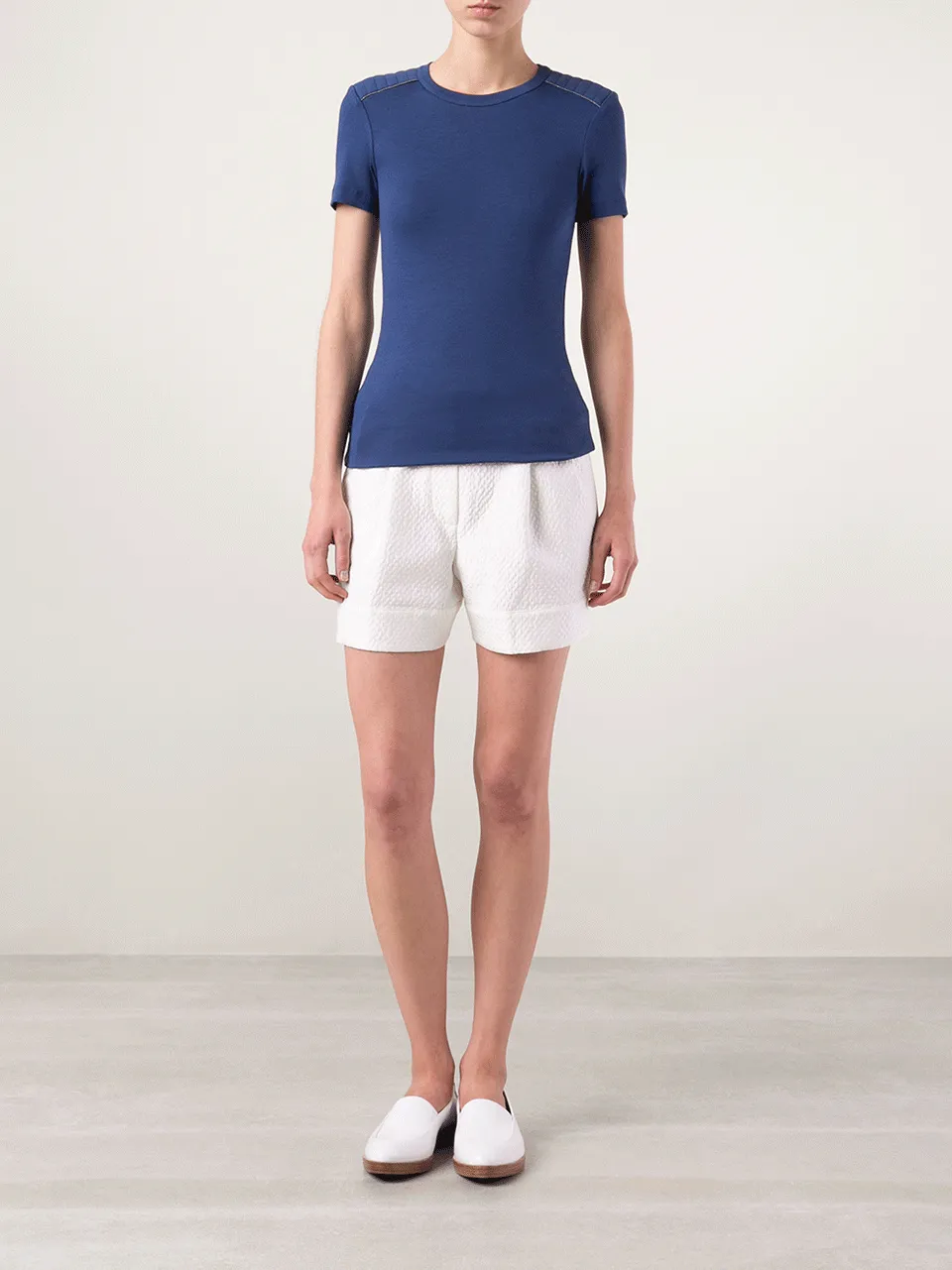 Short Sleeve Biker Detailed Rib Tee