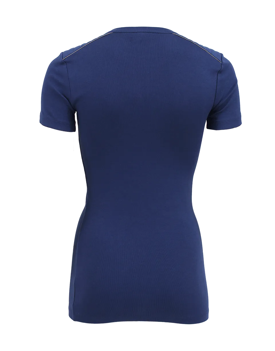 Short Sleeve Biker Detailed Rib Tee