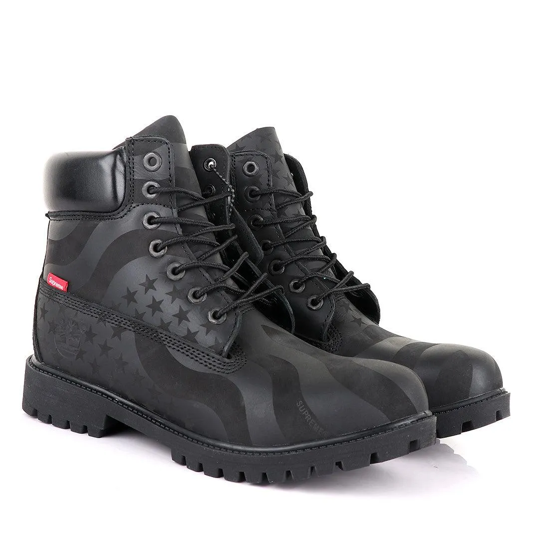 Supreme Timberland Limited Edition Usa Black Hightop boots